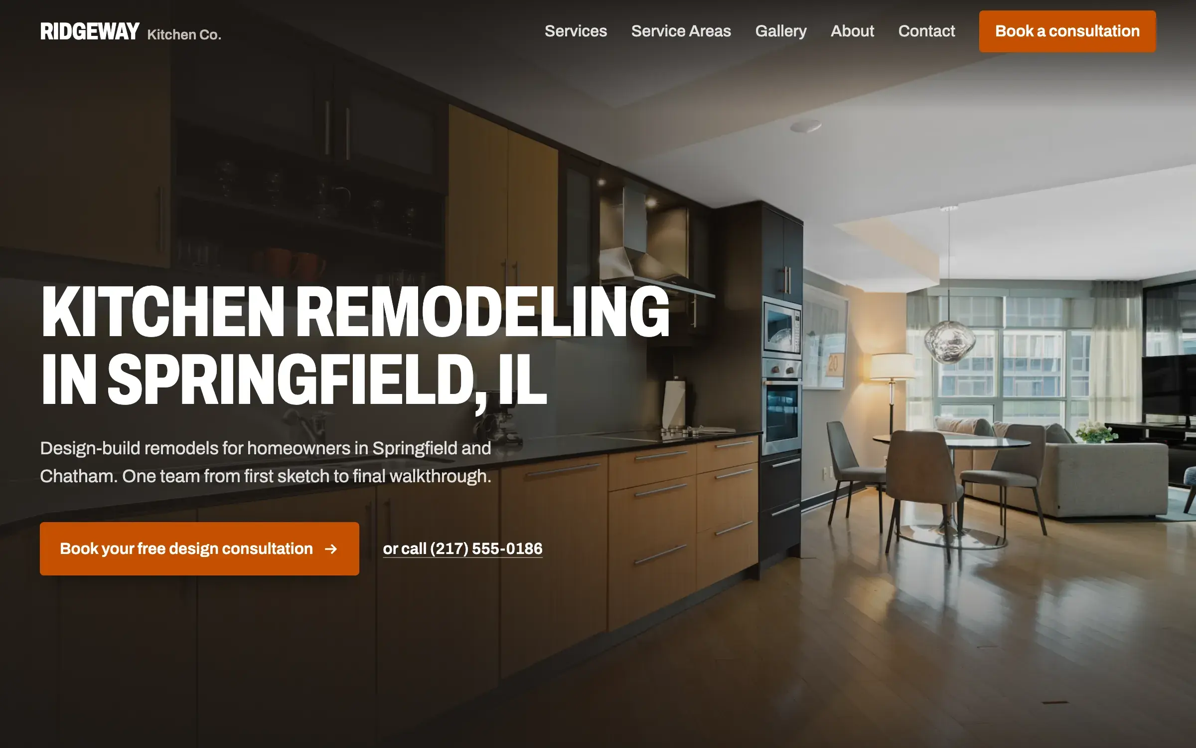 The Ridgeway Kitchen Co. website we built
